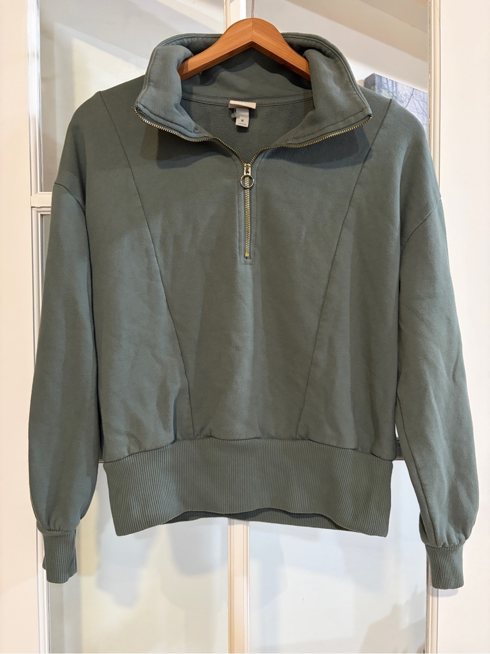 New Day Quarter Zip Pullover Lightweight Casual Athleisure Sweatshirt
